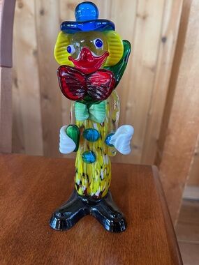 Handblown Glass Clown Figurine - Italy
